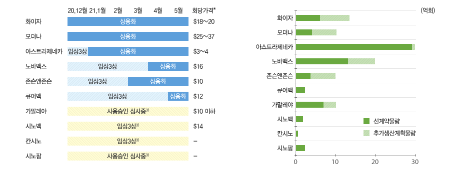 코로나19 백신 개발과 상용화 시기