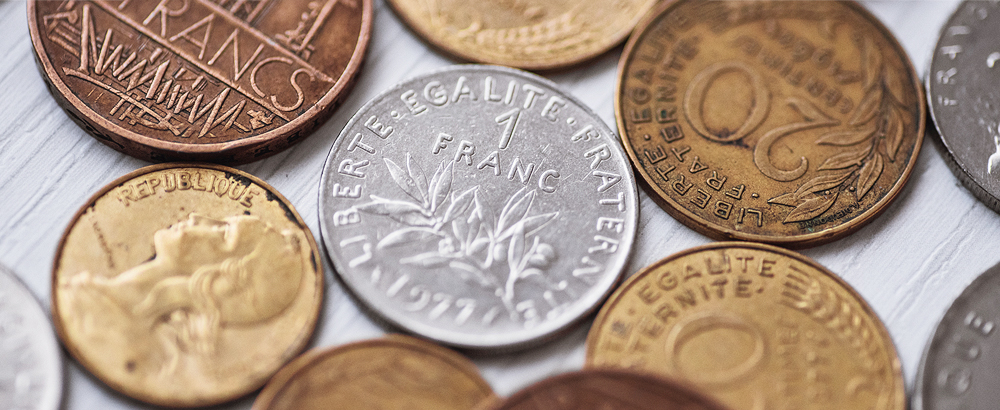옛날 프랑스 동전 사진