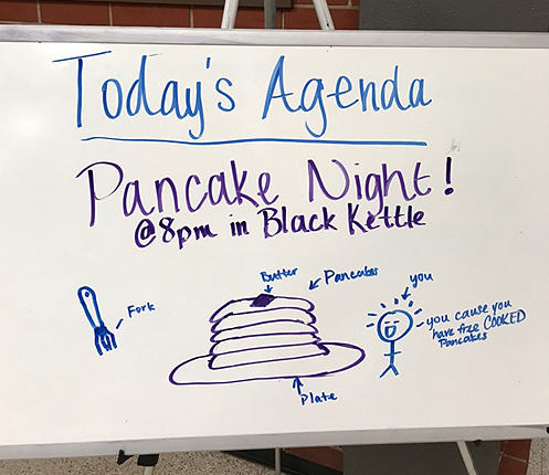 Pancake Night 칠판 사진