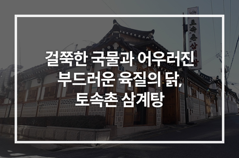 걸쭉한 국물과 어우러진 부드러운 육질의 닭, 토속촌 삼계탕