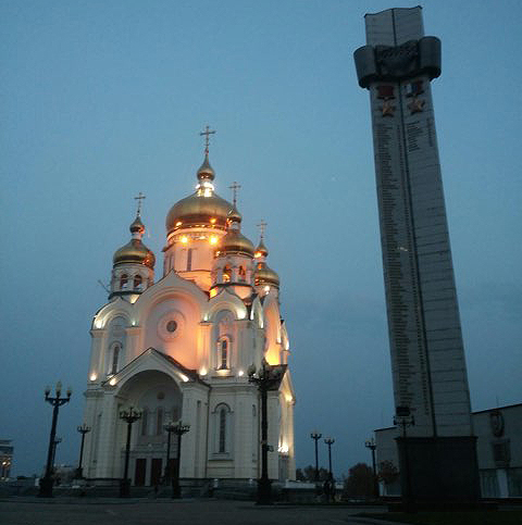 하바롭스키에서 만난 로맨틱한 분위기의 성당 사진
