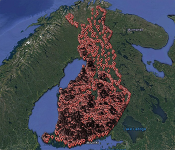 핀란드 사우나 지도 사진